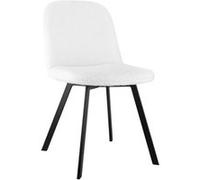 LINFE Chaise de salle à manger, lot de 2, tissu Teddy Bear, chaise rembourrée avec dossier, pour salle à manger et salon, 44 x 41 x 84 cm, blanc Blanc G