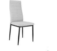 LINFE Chaise de salle à manger, tabouret de meuble, lot de 4, dossier haut, résistant aux taches et durable, pour salon et salle à manger, 40 x 39 x 94 cm, gris clair gris clair G