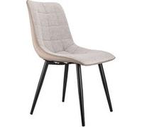 LINFE Chaise de salle à manger, tabouret design, lot de 2, chaise rembourrée, 44x47x89 cm, pour chambre ou cuisine, tabouret de bureau, beige gris Beige gris G