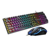 LINFE Ensemble clavier et souris de jeu rétro punk - Noir Noir G