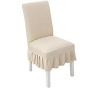 LINFE Ensemble de 4 housses de chaise, tissu élastique, avec conception antidérapante, 45 x 45 x 55 cm, beige Beige G