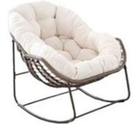 LINFE Fauteuil à bascule extérieur, fauteuil à bascule confortable intérieur et extérieur-blanc blanc G