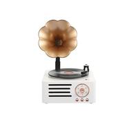 LINFE Haut-parleur Bluetooth T15 Mini Lecteur de Disques à Usage Domestique Ornements Rétro de Bureau 1500MAH Blanc blanc G