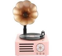 LINFE Haut-parleur Bluetooth T15 Mini Lecteur de Disques à Usage Domestique Ornements Rétro de Bureau 1500MAH rose rose G