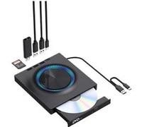 LINFE Lecteur Blu-ray externe, lecteur portable UHD BD/DVD, graveur de DVD, USB 3.0, lecture et écriture, pour PC/ordinateur portable, noir G