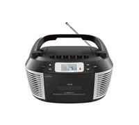LINFE Lecteur CD avec télécommande, haut-parleur Bluetooth, lecteur de cassettes, radio, cadeau pour étudiants, grands-parents, noir