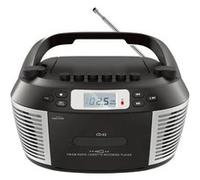 LINFE Lecteur CD avec télécommande, haut-parleur Bluetooth, lecteur de cassettes, radio, cadeau pour étudiants, grands-parents, noir Noir G
