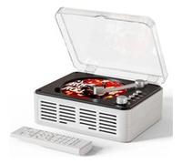 LINFE Lecteur CD portable Bluetooth avec télécommande, petit lecteur CD rétro avec radio FM, haut-parleurs et prise casque, USB et AUX,blanc blanc G