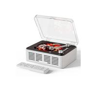 LINFE Lecteur CD portable Bluetooth avec télécommande, petit lecteur CD rétro avec radio FM, haut-parleurs et prise casque, USB et AUX,blanc