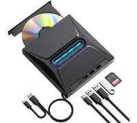 LINFE Lecteur de DVD Blu-ray externe USB-C & USB 3.0, graveur de CD/DVD avec lecteur de carte SD & hub USB, avec Windows, Linux, macOS, portable&Plug-and-Play G
