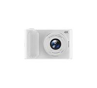 LINFE Mini appareil photo numérique CCD Haute résolution 4K 4400W pixels Zoom 4x, 64G Appareil photo numérique - Blanc