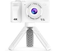 LINFE Mini appareil photo numérique pour enfants avec double caméra, 9600W pixels, vidéo 1080P, 4.0X Zoom Beauty-Filtre Appareil photo numérique - Blanc Blanc G