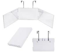 LINFE Miroir 3 Faces Coiffure Rasage, Suspendu RéTractable RéGlable - Blanc Blanc G