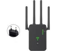 LINFE Routeur sans fil 1200 Mbps, répéteur WiFi, amplificateur de signal, résistance aux interférences double bande 2,4 G/5 G, noir