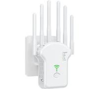 LINFE Routeur sans fil, répéteur WiFi, 1200 Mbps, prend en charge le WiFi 2,4G/5G, cryptage WPS en un clic, blanc