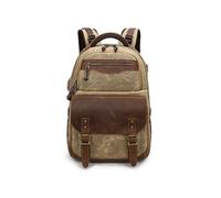 LINFE Sac à dos pour appareil photo, sac à dos de voyage en plein air de grande capacité - Kaki