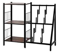 LINFE Support pour tourne-disques, organisateur de vinyles à 3 niveaux pour 200 albums, support pour platine vinyle, tourne-disques, noir G