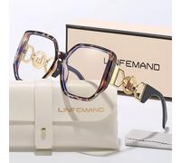 LINFEMAND - lunettes carrées surdimensionnées anti-lumière bleue, conçues par une marque féminine de styliste pour un usage quotidien et une décoration, cadeaux de vacances