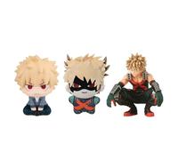 Linfemy Lot de 3 porte-clés en peluche MHA Bakugou Katsuki - Ornements de Noël - 10 cm - En coton PP doux - Pendentifs - Cadeaux pour les fans