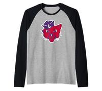 Linfield University Wildcats Mack Mascot Head Mark Manche Raglan
