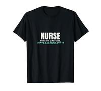 L'infirmière Court sur Le Chaos de caféine et Les Quarts de Travail de 12 Heures drôles T-Shirt Graphique avec Valeur, Homme, Noir, S