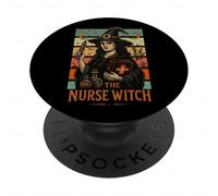 L'infirmière sorcière, Design médical Fantastique et rétro PopSockets PopGrip Adhésif