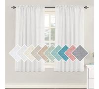 LINFKY Rideaux en Lin Panneaux De Rideaux Semi-Transparents Rideaux en Lin Naturel pour Salon Tige Poche Chambre à Coucher Rideaux Filtrants De La Lumière, 2 Panneaux (Blanc,2X 132x160 cm)