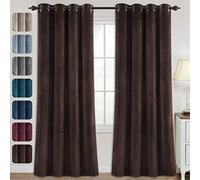 LINFKY Rideaux Occultants en Velours Rideaux épais à Isolation Thermique, Rideaux à ?illets Assombrissants Super Doux Et Durables, 2 Panneaux pour Chambre à Coucher, Salon (Marron,2X 132x213 cm)