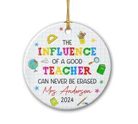 L'Influence d'un Bon Enseignant Ornement Suspendu Céramique Décoration De Noël A Suspendre avec Ficelle Pendentif De Noël pour Jardin Festival Mariage