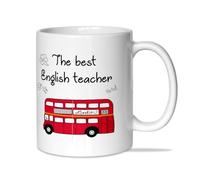 LINFORMAL - Tasse "THE BEST ENGLISH TEACHER" - Tasse en céramique de 350 ml - Tasse originale - Tasse à café petit déjeuner - Cadeau fin de cours - Passe au micro-ondes et au lave-vaisselle