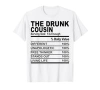 L'information nutritionnelle sur le cousin ivre : cousins drôles, hommes et femmes T-Shirt