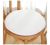 LinFortune Coussin de Siège Rond Coussin de Chaise Rond en Mousse à Mémoire de Forme Coussin de Tabouret Amovible Doux Antidérapant pour Salle à Manger Bureau Voiture (Blanc Cassé 43 cm)