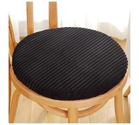 LinFortune Coussin de Siège Rond Coussin de Chaise Rond en Mousse à Mémoire de Forme Coussin de Tabouret Amovible Doux Antidérapant pour Salle à Manger Bureau Voiture (Noir 38 cm)