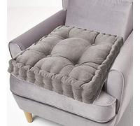 LinFortune Coussin Rehausseur de Siège 100% Coton 10 cm Épaisseur Grand Coussin Carré de 50 cm pour Chaise Adulte Fauteuil de Jardin (40 X 40 cm Gris)