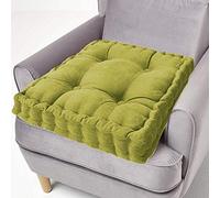 LinFortune Coussin Rehausseur de Siège 100% Coton Coussin de Siège Épais de 10 cm Grand Coussin de Siège Carré de 50 cm pour Chaise Adulte Fauteuil de Jardin (45 X 45 cm Vert)