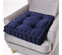 LinFortune Coussin Rehausseur de Siège 100% Coton Coussin de Siège Épais de 10 cm Grand Coussin de Siège Carré de 50 cm pour Chaise Adulte Fauteuil de Jardin (50 X 50 cm Bleu Marine)