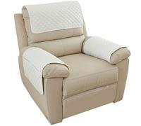 LinFortune Housse Accoudoir de Canapé Housse de Fauteuil Inclinable 1/2/3 Places Housse Appui-Tête de Canapé Protection Antidérapante pour Canapé Inclinable en Cuir (#4 1 Place 3 Pièces)