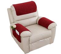 LinFortune Housse Accoudoir de Canapé Housse de Fauteuil Inclinable 1/2/3 Places Housse Appui-Tête de Canapé Protection Antidérapante pour Canapé Inclinable en Cuir (#13 2 Places 4 Pièces)