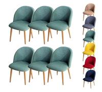 LinFortune Housse de Chaise à Dossier Incurvé Moderne Extensible Housse de Tabouret Ronde pour Salle à Manger Salon Hôtel Vert 6 Pièces