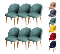 LinFortune Housse de Chaise à Dossier Incurvé Moderne Extensible Housse de Tabouret Ronde pour Salle à Manger Salon Hôtel Vert 6 Pièces