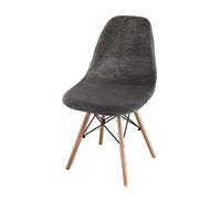 LinFortune Housse de Chaise Salle à Manger en Velours Housses de Chaise de Cuisine Housses de Chaise Extensibles avec Dossier pour Cuisine Salle à Manger Chambre à Coucher Salon (Gris Foncé 2 Pièces)