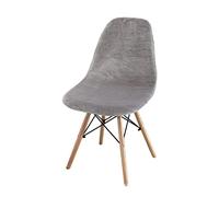 LinFortune Housse de Chaise Salle à Manger en Velours Housses de Chaise de Cuisine Housses de Chaise Extensibles avec Dossier pour Cuisine Salle à Manger Chambre à Coucher Salon (Gris Clair 4 Pièces)