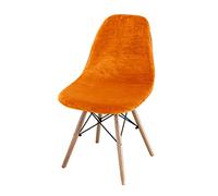 LinFortune Housse de Chaise Salle à Manger en Velours Housses de Chaise de Cuisine Housses de Chaise Extensibles avec Dossier pour Cuisine Salle à Manger Chambre à Coucher Salon (Orange 1 Pièce)