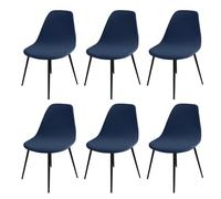 LinFortune Housses de Chaise de Salle à Manger Extensible en Velours, Housse de Chaise Salle à Manger, Housse de Chaise de Cuisine Élastique, Housse de Chaise de Bureau, Bleu Marine, 6 Pièces