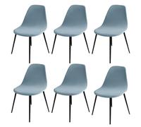LinFortune Housses de Chaise de Salle à Manger Extensible en Velours, Housse de Chaise Salle à Manger, Housse de Chaise de Cuisine Élastique, Housse de Chaise de Bureau, Bleu Clair, 6 Pièces