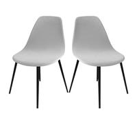 LinFortune Housses de Chaise de Salle à Manger Extensible en Velours, Housse de Chaise Salle à Manger, Housse de Chaise de Cuisine Élastique, Housse de Chaise de Bureau, Gris Clair, 2 Pièces