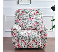 LinFortune Housses de Fauteuil Inclinable pour Chaise Électrique avec Poches Housse de Fauteuil Inclinable Extensible 4 Pièces pour Fauteuils Protection de Meubles de Canapé pour Salon (Rosier)