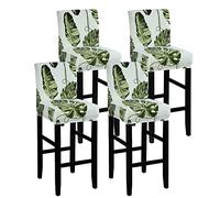 LinFortune Housses de Tabouret de Bar avec Dossier Housses de Tabouret de Bar en Tissu Élasthanne Extensible Housses de Chaise Amovibles Et Lavables pour Chaise de Comptoir à Dossier Court