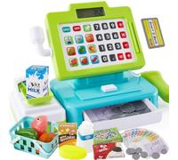 LINFUN KIDS Caisse Enregistreuse Enfants Caisse Interactive Jouet | avec des Lumières et des Sons Qui Fonctionnent A Partir de 3 4 5 Ans et Plus avec Fonction de Numérisation