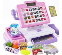 LINFUN KIDS Caisse Enregistreuse Interactive avec des lumières et des Sons Qui Fonctionnent Caisse Enregistreuse Enfants Calculatrice Accessoires Cadeau pour Filles Garçons A Partir de 3 4 5 Ans